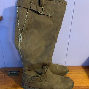 JustFab Brown Low Heeled Boots